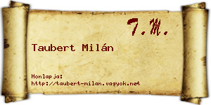 Taubert Milán névjegykártya